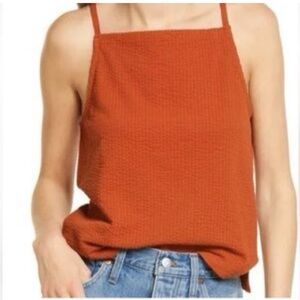 Madewell seersucker apron tank top